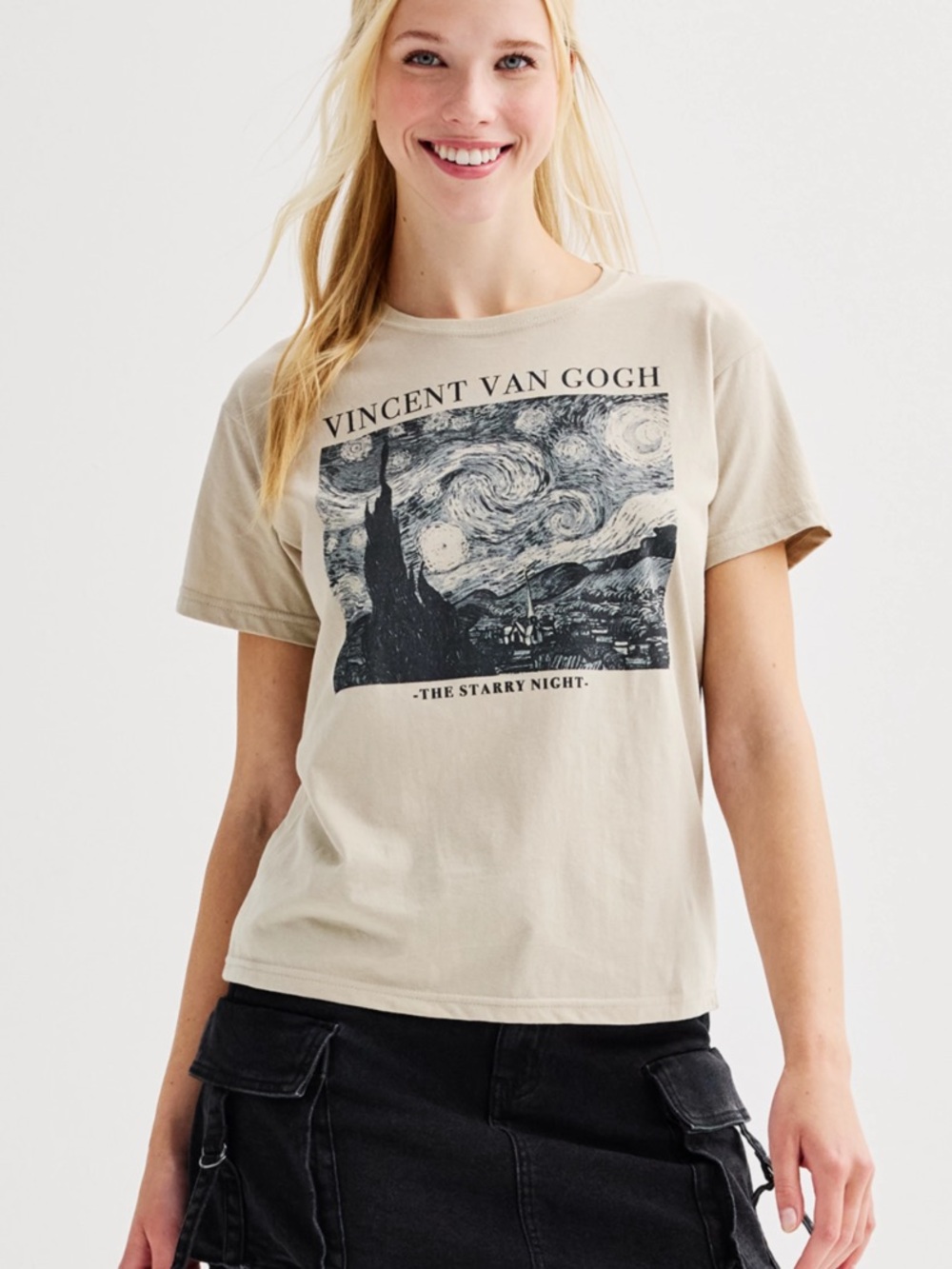 Mighty Fine Beige Vincent Van Gogh 'The Starry Night' Graphic Tee